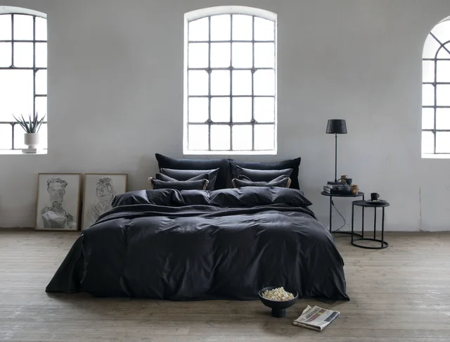 Borås Cotton Cloud sengesett 140x220/50x70 Sort / Black 