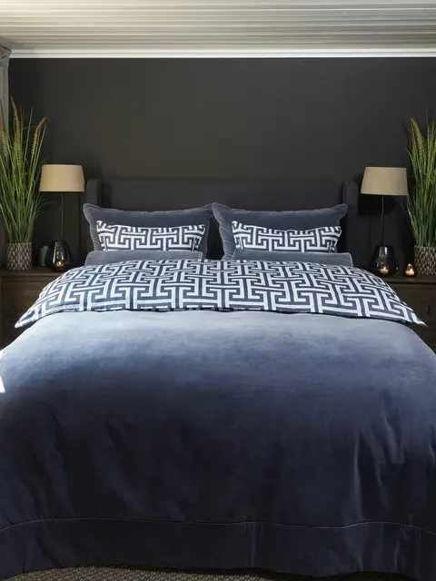 Halvor Bakke Wellington sengeteppe 160x280 Blå / Vintage indigo 