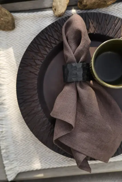 Halvor Bakke Fagerborg lin serviett 2pk 45x45 Brun 