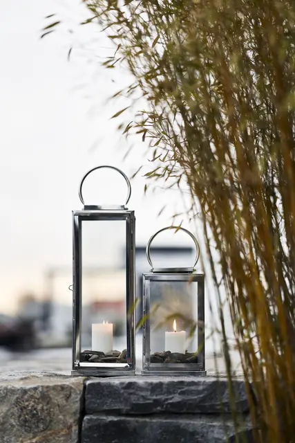 Halvor Bakke Marmi lanterne stål Høyde 56 cm Sølvfarget 