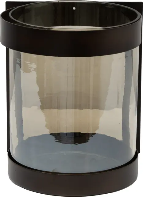 Halvor Bakke Vila vegglykt glass og jern Ø20 Brun metall med glass 