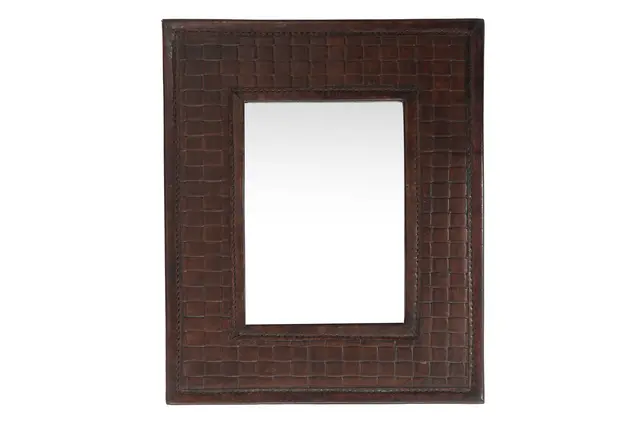 Halvor Bakke ramme i skinn IV foto 13x18 25x30 skinn med flett 