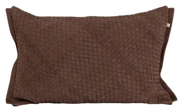 Halvor Bakke putetrekk i fletteskinn 40x60 Brun 