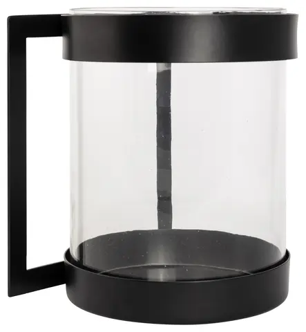Halvor Bakke Vila vegglykt glass og jern &#216;18 Sort metall med glass
