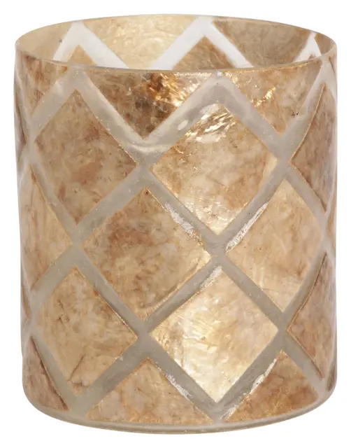 Halvor Bakke Varca rutet telysholder 10x10 Bronse Capiz 
