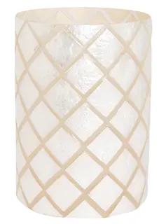 Halvor Bakke Varca rutet telysholder &#216;15 H20 Hvit/Creme Capiz