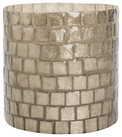 Halvor Bakke Velsao sm&#229;rutet lyslykt 15x15 Beige/Natur Capiz