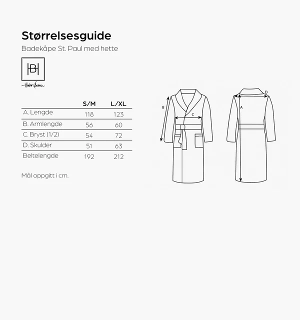 Halvor Bakke St. Paul badekåpe L/XL Hvit 