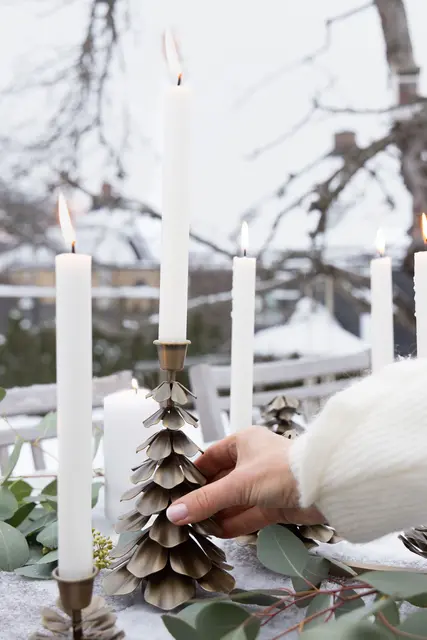 Lama Bormio stor lysestake Ø11 H20,5 Messing 