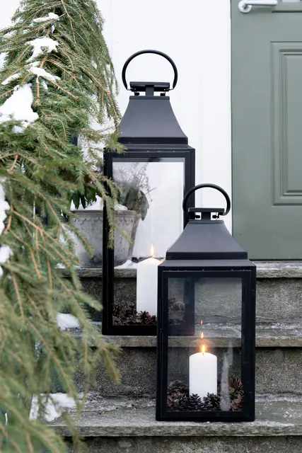 Lama lanterne metall H50 Sort 