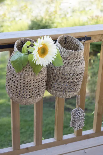 Lama lyslykt flettet sjøgress Ø20 H30 Natur 