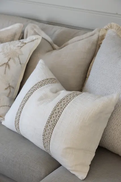 Lama putetrekk Herringbone lin 50x50 Beige 