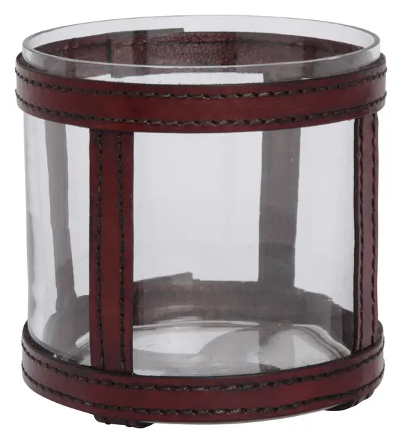 Lama Telysholder med skinnreimer Cognac - lys brun 