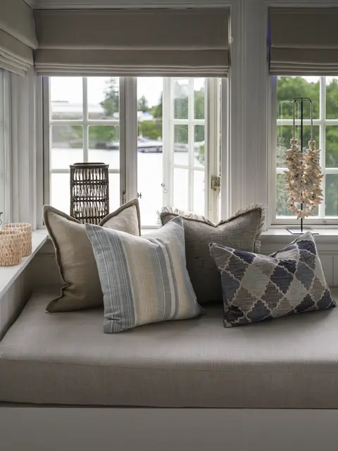 Lama putetrekk multistripet 50x50 Azurblå 