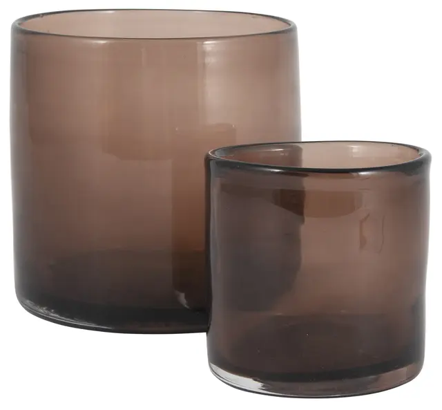 Lama telysholder glass 10x10 Brun 