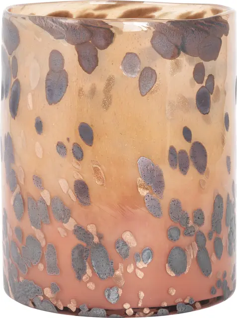 Lama vase leopard glass Ø20 Brun 