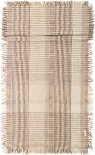 Lama Hasselt bordl&#248;per i resirk. ull 50x140 Beige glencheck