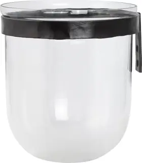 Lama vegglykt med glasskuppel H23 Sort metall oppheng