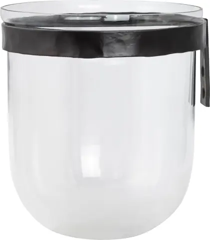 Lama vegglykt med glasskuppel H23 Sort metall oppheng