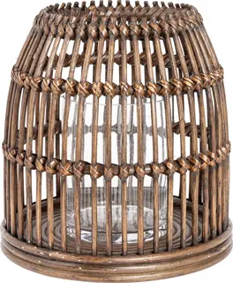 Lama rattan lykt rund &#216;26 Brun