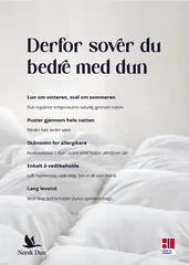 Plakat NO 50x70 Derfor sover du bedre i dun