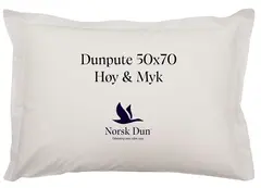 Norsk Dun putevar hvit med trykk 50x70 H&#248;y &amp; Myk