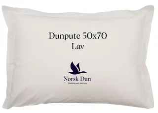 Norsk Dun putevar hvit med trykk 50x70 Lav