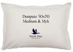 Norsk Dun putevar hvit med trykk 50x70 Medium &amp; Myk