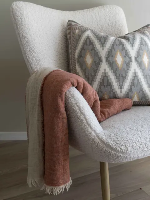 Lama Milano pledd 130x170 Rust 