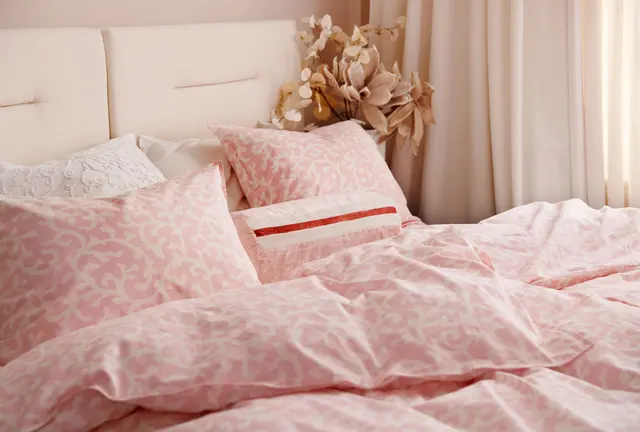 Tone Kroken La Mer sengesett 140x200/50x70 Rosa 