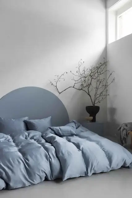 Bambus sengetøy Enjoy Turiform 140x200 lys blå